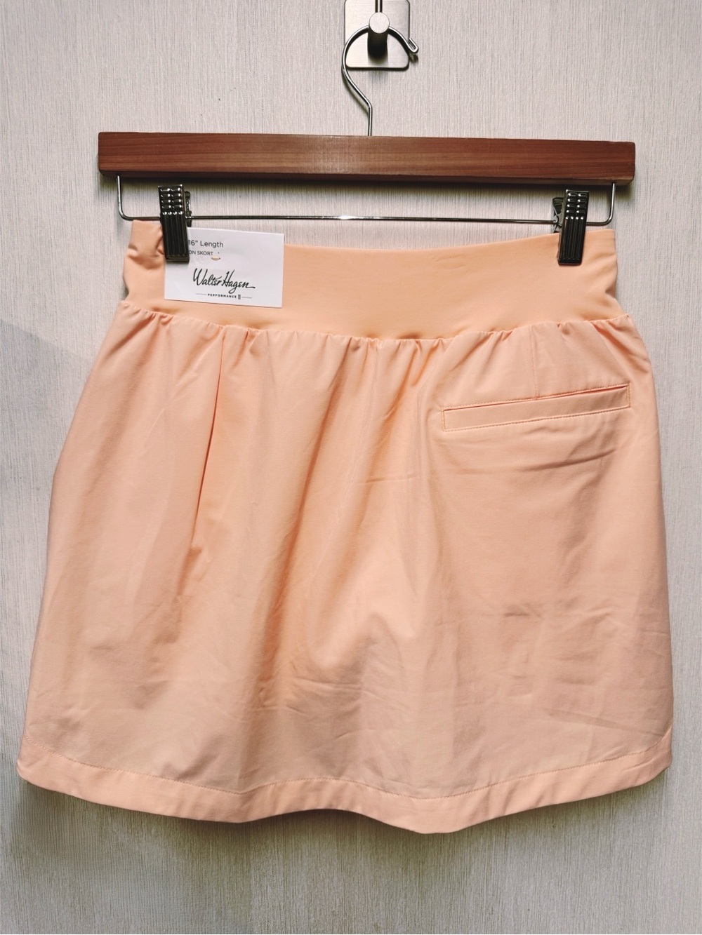 NWT Walter Hagen 16" Lightweight Core Golf Skort in Peach Fuzz, Size XS - Picture 6 of 11